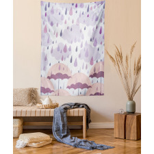 Pink Umbrellas Rain Tapestry