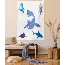 Grunge Sharks Wildlife Tapestry