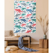 Colorful Shark Patterns Tapestry