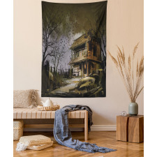 Wooden Haunted House Tapestry