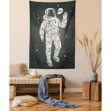 Cartoon Astronaut Space Tapestry