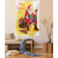 Kid and Santa Gifts Tapestry