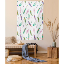 Pastel Colored Feathers Tapestry