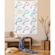 Jumping Dolphins Tapestry