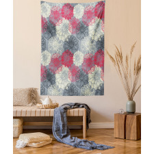 Hand Drawn Floral Art Tapestry