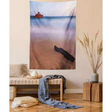 Shipwreck on Sea Dusk Tapestry