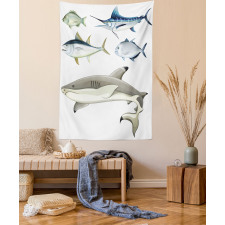Collage of Aquatic Animal Tapestry
