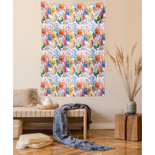 Coral Reef Scallop Shells Tapestry