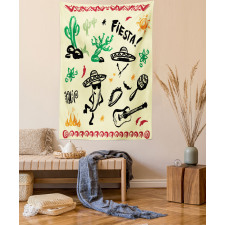 Taco Fiesta Guitar Tapestry