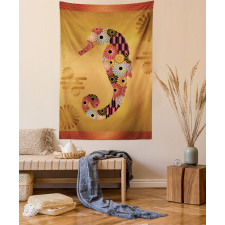 Seahorse Ornate Floral Tapestry