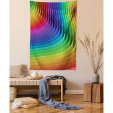 Color Wave Curls Art Tapestry