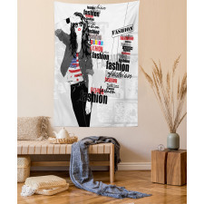 Modern Teen Girl USFlag Tapestry