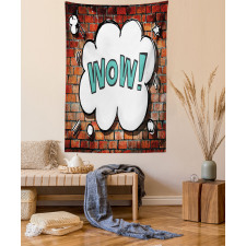 Words Cracked Brick Wall Tapestry