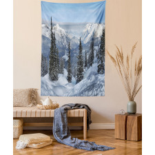 Woodland Snowy Mountain Tapestry