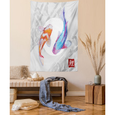 Watercolor Japanese Carps Tapestry