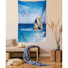 Rock in Ocean Serenity Tapestry