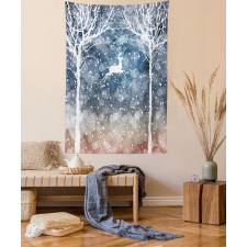 Flying Deer Ombre Snow Tapestry