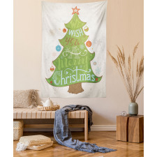 Merry Wish on Pine Tree Tapestry