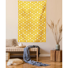 Heart Shapes and Dots Tapestry