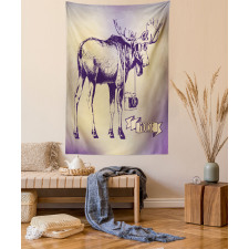 Hipster Deer with Camera Tapestry