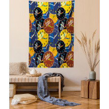 Clock Faces Pattern Tapestry