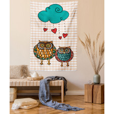 Bird Couple in Love Rain Cloud Tapestry