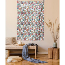 Motifs with Flower Leafs Tapestry