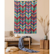 Colorful Rainbow Leaf Tapestry