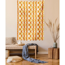 Wavy Pattern Half Moon Tapestry