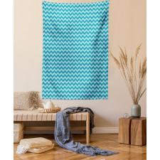 Sea Colored Zigzags Tapestry