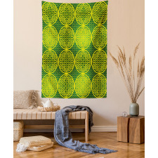 Vivid Flower of Life Tapestry