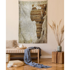 Wooden Plank Map Tapestry