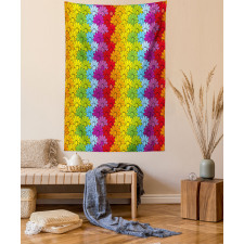 Rainbow Colored Flowers Tapestry