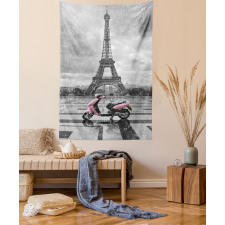 Paris Scene Moped Tapestry