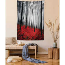 Mystical Foggy Woodland Tapestry