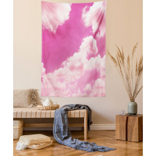 Pink Sunset Clouds Tapestry