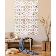 Curvy Borders Roses Tapestry