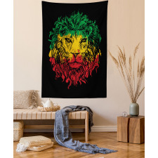 Grunge Lion Head Portrait Tapestry