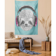 DJ Sloth Headphones Tapestry