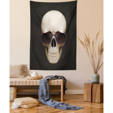 Funny Glass Skeleton Head Tapestry