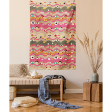 Wavy Lines Groovy Hippie Tapestry