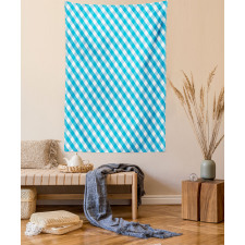 Aqua Stripes Diagonal Tapestry