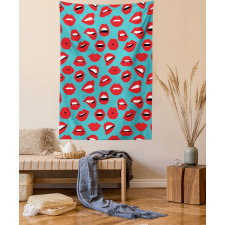 Retro Woman Red Lipstick Tapestry