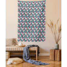 Blue and Pink Animal Tapestry