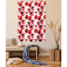 Poppies Vibrant Colors Tapestry