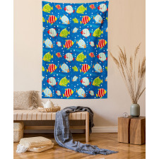 Vibrant Fish Marine Art Tapestry