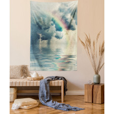 Romantic Water Drops Rainbow Tapestry
