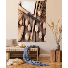 Bats Balls and Gloves Tapestry