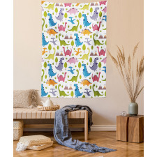 Dinosaurs Colorful Tapestry