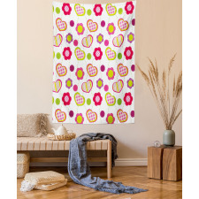 Patchwork Flowers Hearts Tapestry